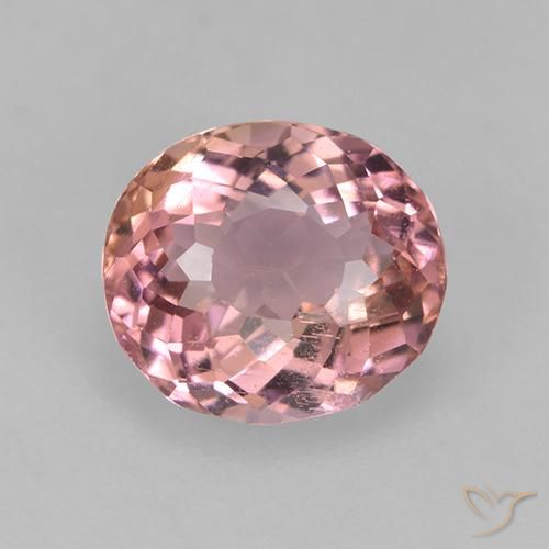 1.63ct Naturel Rose chaud et léger Tourmaline, ovale, VS