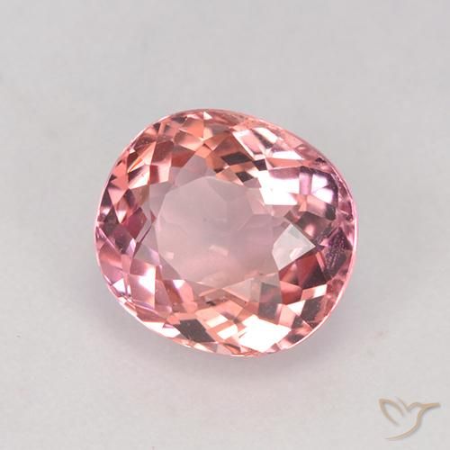 Tourmaline Rose clair naturelle ovale, 1.61 ct, VVS-VS