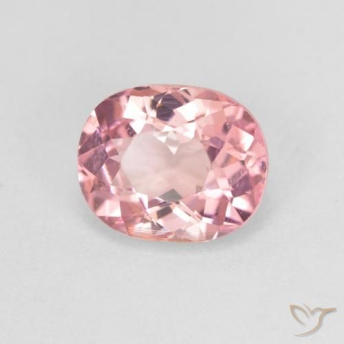 Tourmaline Rose bubblegum léger naturelle ovale, 1.32 ct, VVS-VS