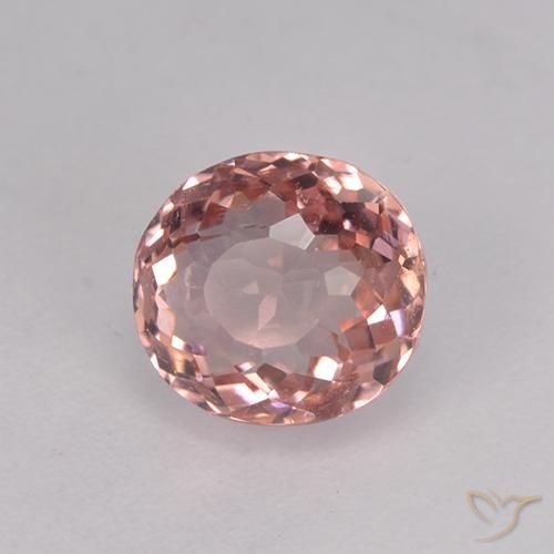 Tourmaline Orange rose naturelle ovale, 1.67 ct, VVS-VS