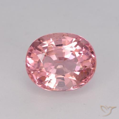1.66ct Naturel Rose chaud et léger Tourmaline, ovale, VS