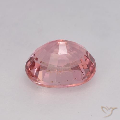 Tourmaline Rose chaud et léger naturelle ovale, 1.66 ct, VS