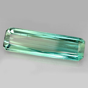 Tourmaline vert naturelle taille émeraude, 15,23 ct, VS-SI