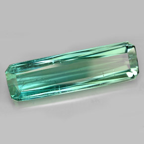 Tourmaline vert naturelle taille émeraude, 15,23 ct, VS-SI