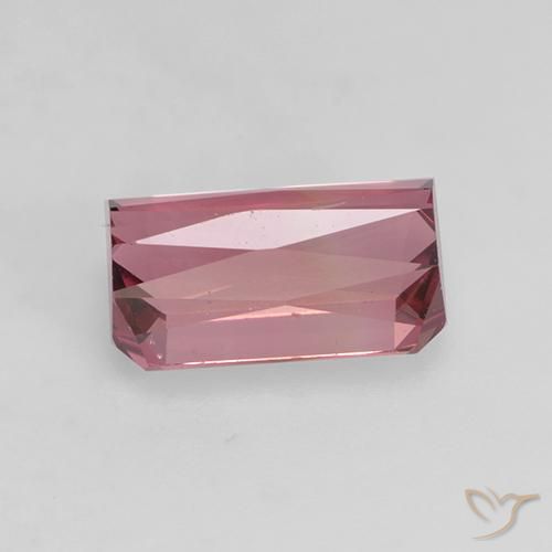 Tourmaline Rose orangé foncé naturelle Octogone / coupe Émeraude, 1.84 ct, VVS-VS