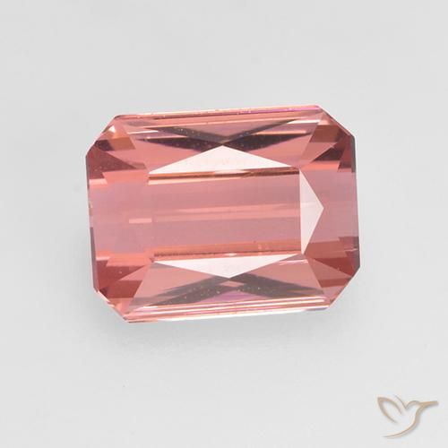 1.38ct Naturel Rose rougeâtre Tourmaline, Taille émeraude, VVS-VS