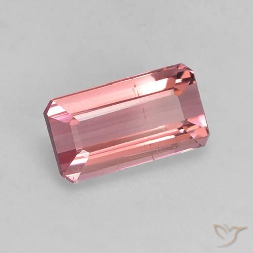 Tourmaline Orange rose naturelle Octogone / coupe Émeraude, 1.59 ct, VVS-VS