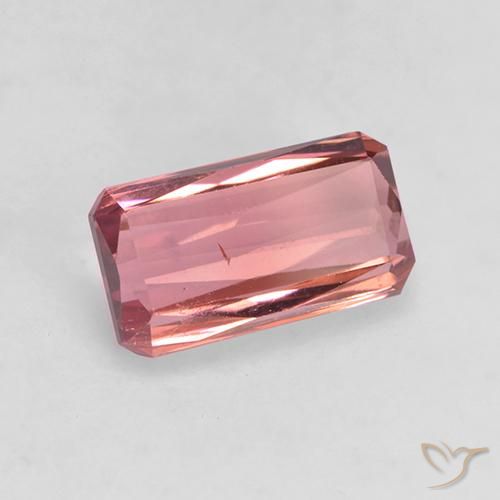 Tourmaline Orange rose naturelle Octogone / coupe Émeraude, 1.36 ct, VS