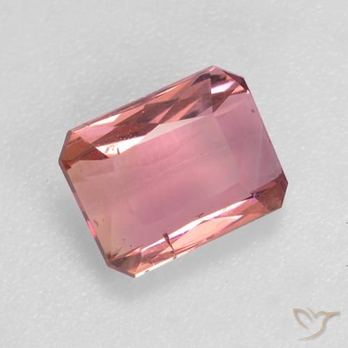 Tourmaline Rose intense naturelle Octogone / coupe Émeraude, 1.04 ct, VS