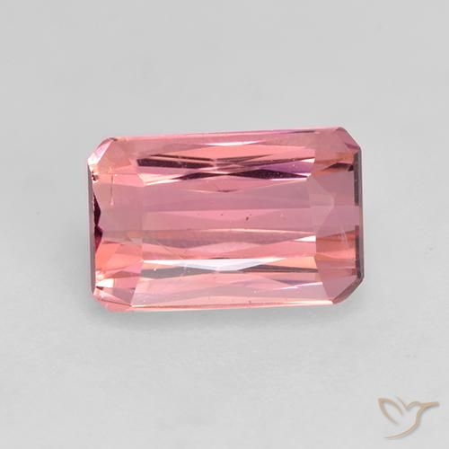 1.14ct Naturel Rose chaud et léger Tourmaline, Taille émeraude, VVS-VS