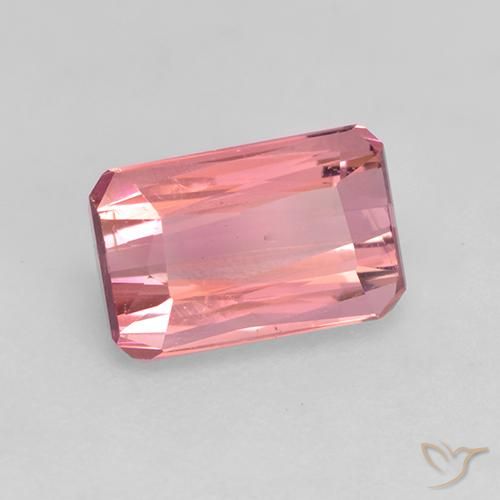 Tourmaline Rose chaud et léger naturelle Octogone / coupe Émeraude, 1.14 ct, VVS-VS