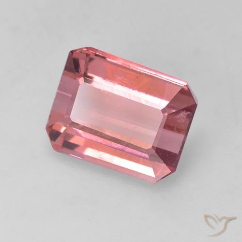 Tourmaline Rose bubblegum naturelle Octogone / coupe Émeraude, 1.88 ct, VVS-VS