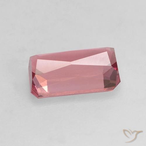 Tourmaline Rose orangé foncé naturelle Octogone / coupe Émeraude, 1.08 ct, VVS-VS
