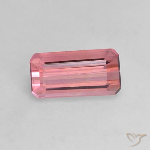 1.35ct Naturel Rose moyen Tourmaline, Taille émeraude, VVS-VS