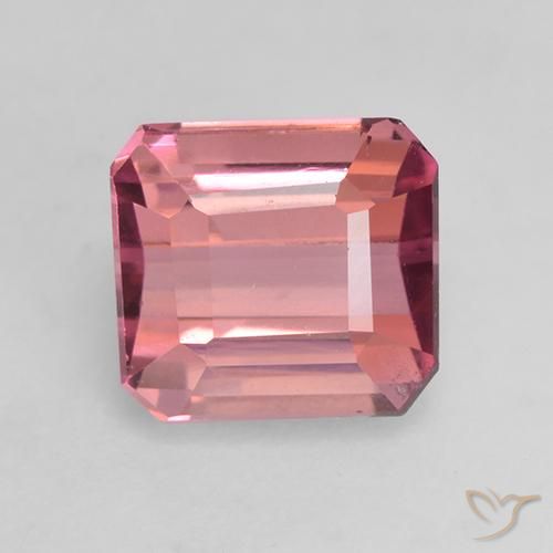 1.52ct Naturel Rose moyen Tourmaline, Taille émeraude, VVS-VS