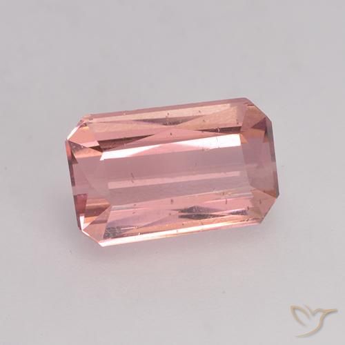 Tourmaline Orange rose naturelle Octogone / coupe Émeraude, 1.35 ct, VS