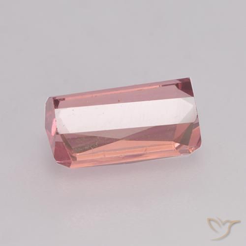 Tourmaline Orange rose naturelle Octogone / coupe Émeraude, 1.35 ct, VS