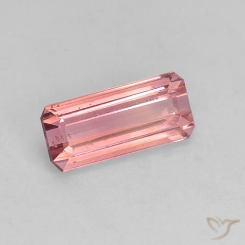 Tourmaline Orange rose naturelle Octogone / coupe Émeraude, 1.33 ct, VS