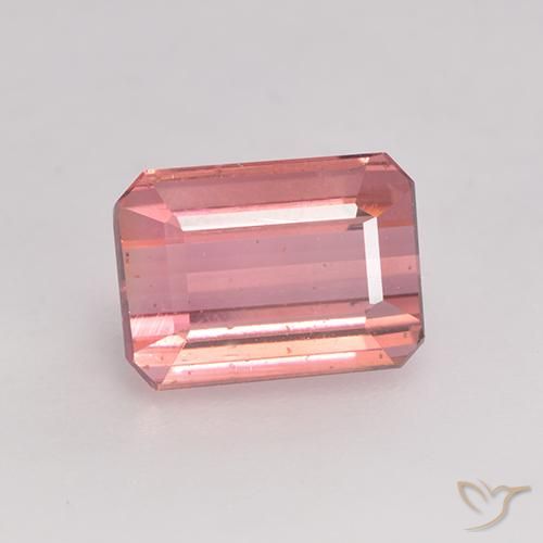 1.86ct Naturel Rose clair Tourmaline, Taille émeraude, VS