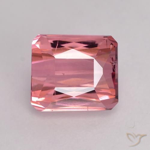 1.27ct Naturel Rose intense Tourmaline, Taille émeraude, VS
