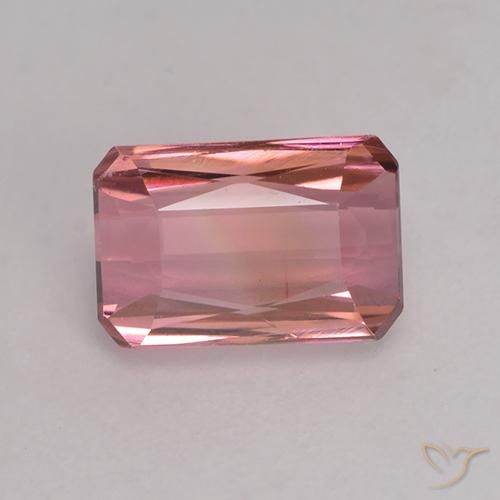 1.25ct Naturel Rose orangé foncé Tourmaline, Taille émeraude, VVS-VS