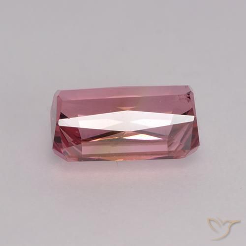 Tourmaline Rose orangé foncé naturelle Octogone / coupe Émeraude, 1.25 ct, VVS-VS