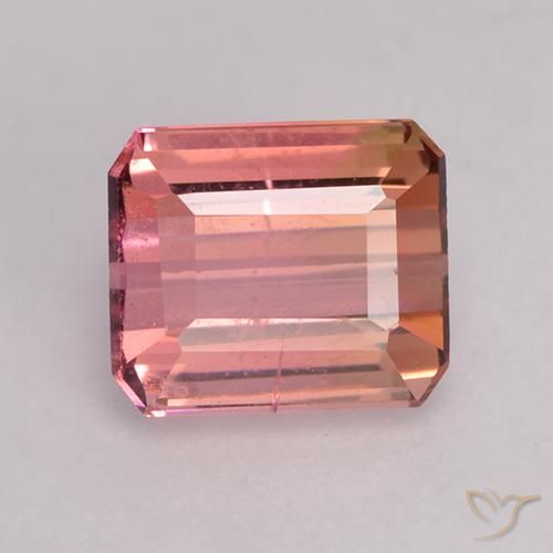 1.10ct Naturel Rose rougeâtre Tourmaline, Taille émeraude, VS-SI