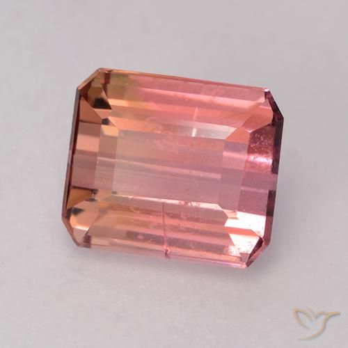 Tourmaline Rose rougeâtre naturelle Octogone / coupe Émeraude, 1.10 ct, VS-SI