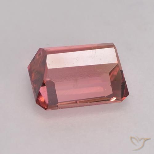 Tourmaline Rose rougeâtre naturelle Octogone / coupe Émeraude, 1.10 ct, VS-SI