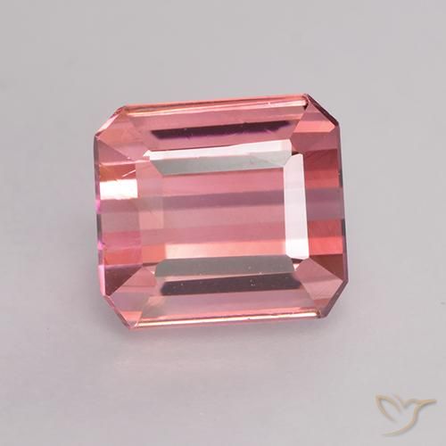 1.89ct Naturel Rose moyen Tourmaline, Taille émeraude, VVS-VS