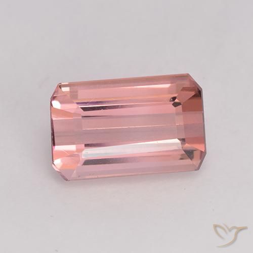 Tourmaline Orange rose naturelle Octogone / coupe Émeraude, 1.83 ct, VVS-VS