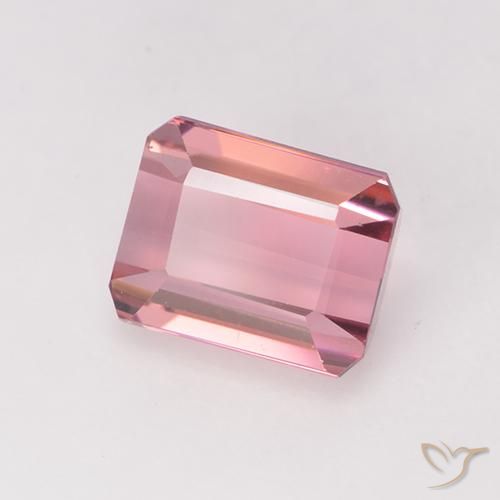 Tourmaline Rose clair naturelle Octogone / coupe Émeraude, 1.54 ct, VVS-VS