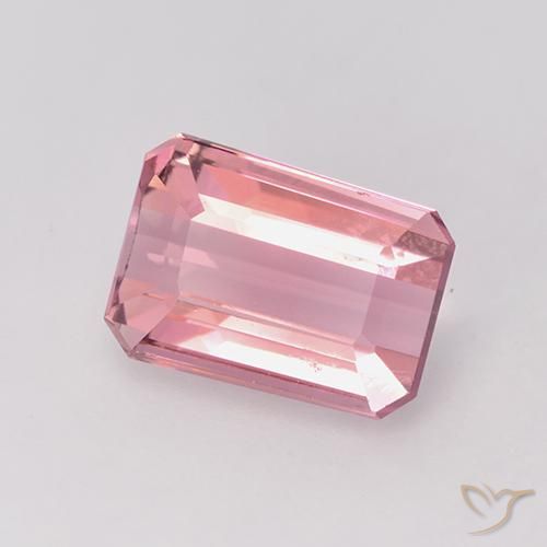Tourmaline Orange rose naturelle Octogone / coupe Émeraude, 1.41 ct, VVS-VS