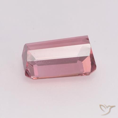 Tourmaline Orange rose naturelle Octogone / coupe Émeraude, 1.41 ct, VVS-VS