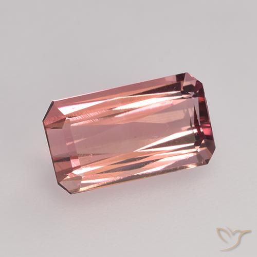 1.55ct Naturel Rose moyen Tourmaline, Taille émeraude, VS