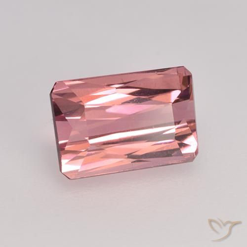 Tourmaline Orange rose naturelle Octogone / coupe Émeraude, 1.48 ct, VVS-VS