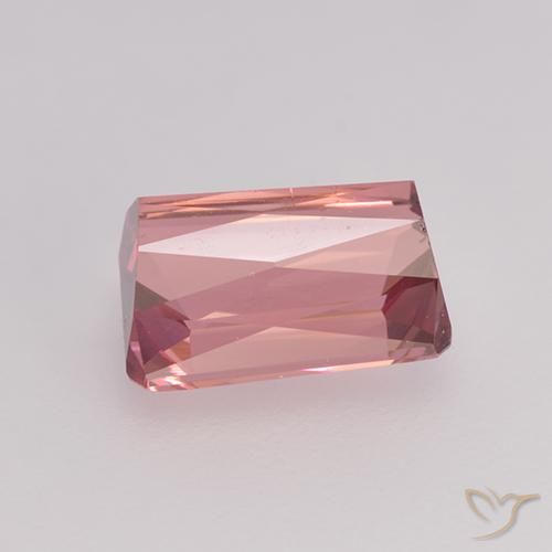 Tourmaline Orange rose naturelle Octogone / coupe Émeraude, 1.48 ct, VVS-VS