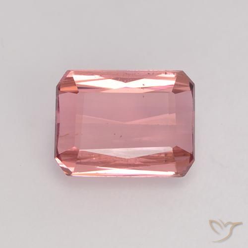 1.28ct Naturel Rose orangé foncé Tourmaline, Taille émeraude, VVS-VS
