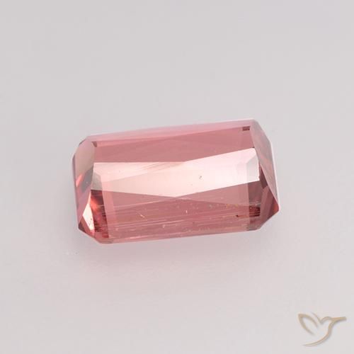Tourmaline Rose orangé foncé naturelle Octogone / coupe Émeraude, 1.28 ct, VVS-VS