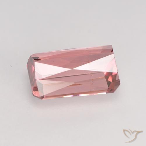 Tourmaline Orange rose naturelle Octogone / coupe Émeraude, 1.54 ct, VS