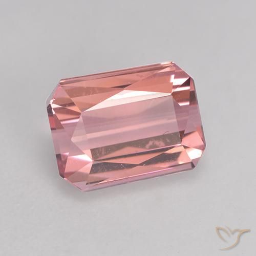 Tourmaline Rose chaud et léger naturelle Octogone / coupe Émeraude, 1.34 ct, VVS-VS