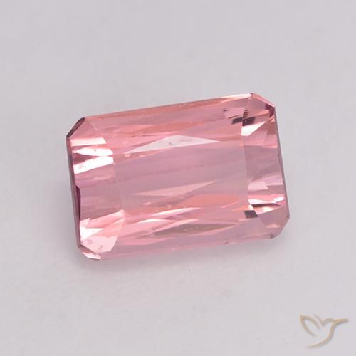 Tourmaline Rose bubblegum léger naturelle Octogone / coupe Émeraude, 1.27 ct, VVS-VS