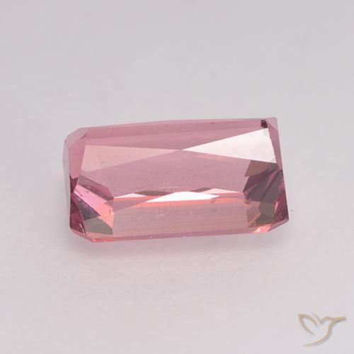 Tourmaline Rose bubblegum léger naturelle Octogone / coupe Émeraude, 1.27 ct, VVS-VS