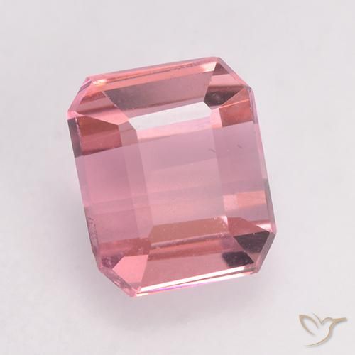 1.10ct Naturel Rose bubblegum léger Tourmaline, Taille émeraude, VVS-VS