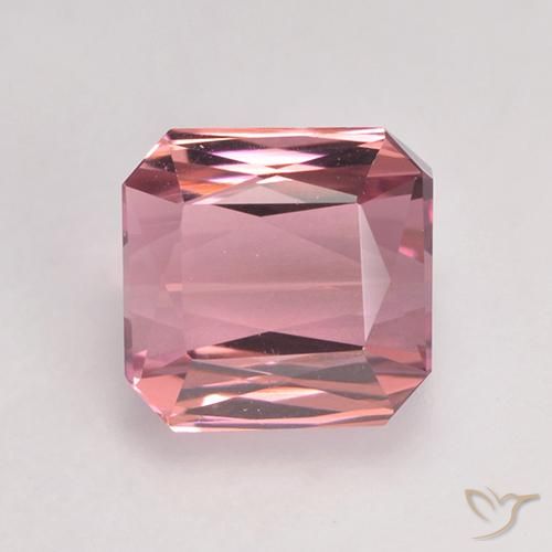 1.43ct Naturel Rose bubblegum léger Tourmaline, Taille émeraude, VVS-VS
