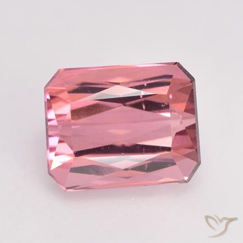 1.90ct Naturel Rose bubblegum léger Tourmaline, Taille émeraude, VS