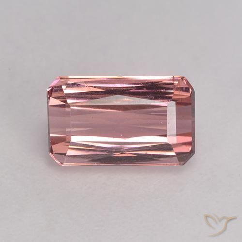 1.20ct Naturel Rose chaud et léger Tourmaline, Taille émeraude, VS