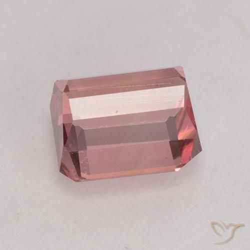 Tourmaline Rose chaud et léger naturelle Octogone / coupe Émeraude, 1.39 ct, VS