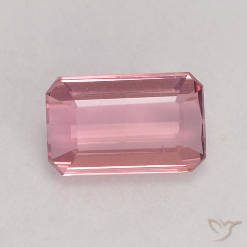 1.01ct Naturel Rose bubblegum léger Tourmaline, Taille émeraude, VS