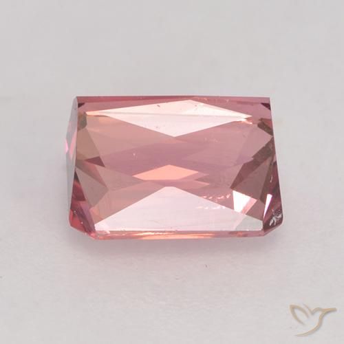 Tourmaline Orange rose naturelle Octogone / coupe Émeraude, 1.61 ct, VVS-VS